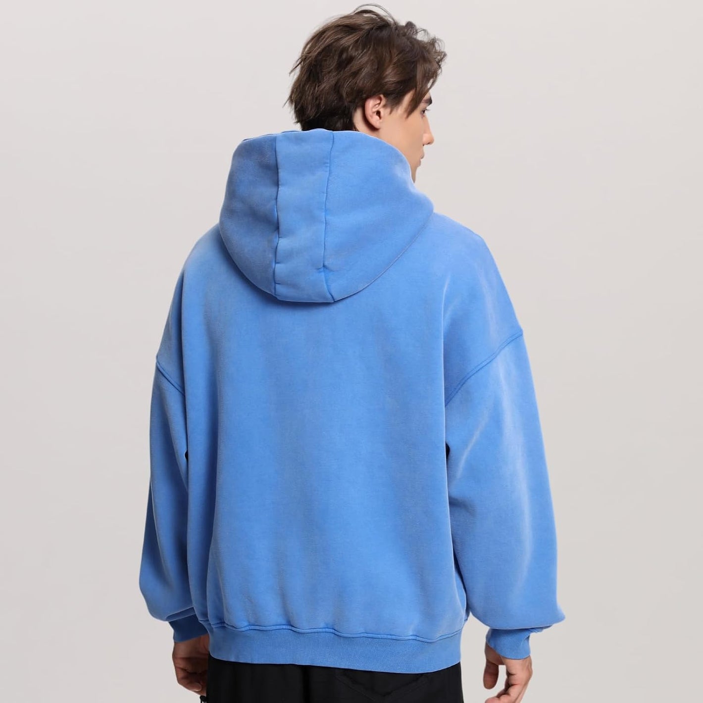 Mens Womens Double Zip up Hoodie Oversized Acid Wash Heavyweight Fleece Cotton Zipper Hoodie Vintage